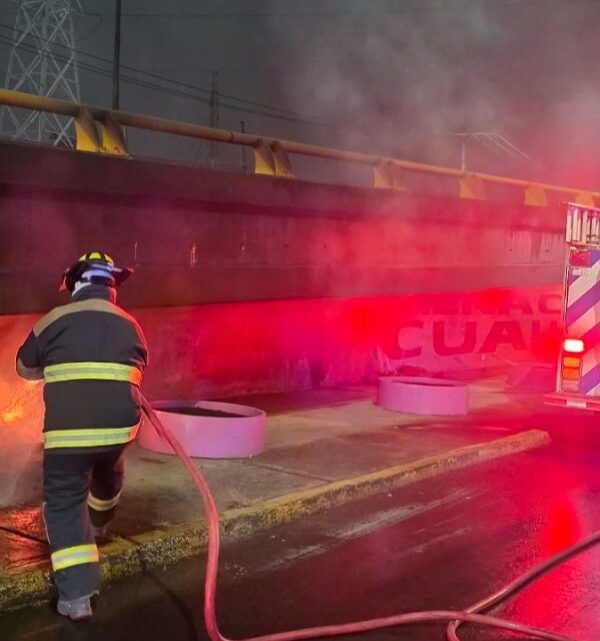 La noche se encendió bajo el Puente de Flores Magón